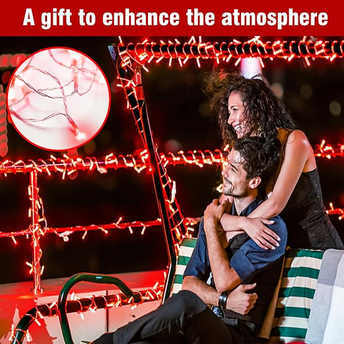 70FT Red String Lights, 210 LED Waterproof Seasonal Fairy Lights - Image 5