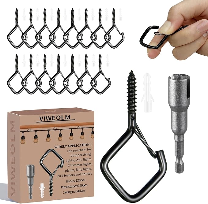 120 Pcs Black Eye Hooks Screw Heavy Duty, Ceiling Hooks by Unknown