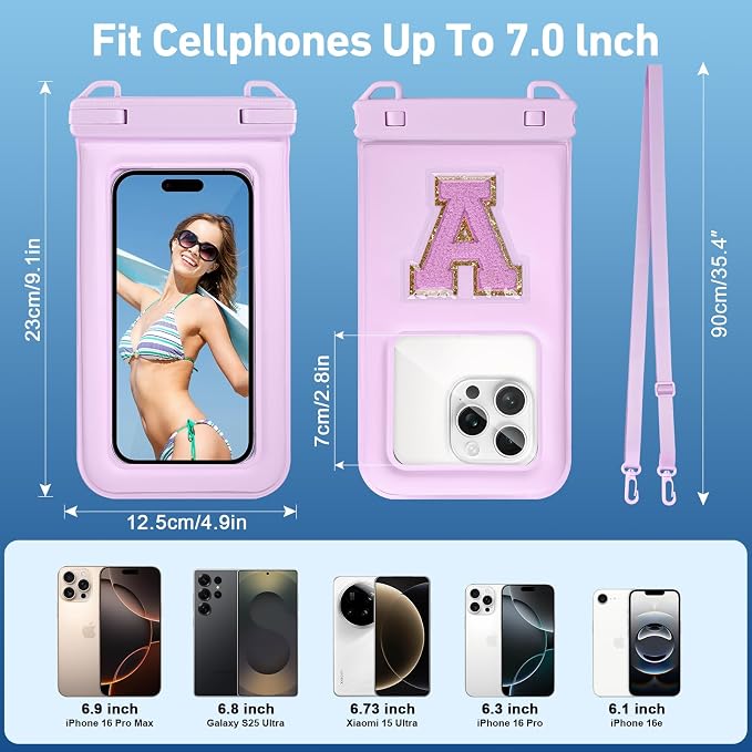 Waterproof Phone Pouch Floating, Fashion Letters Cell Phone Dry Bag - Image 2