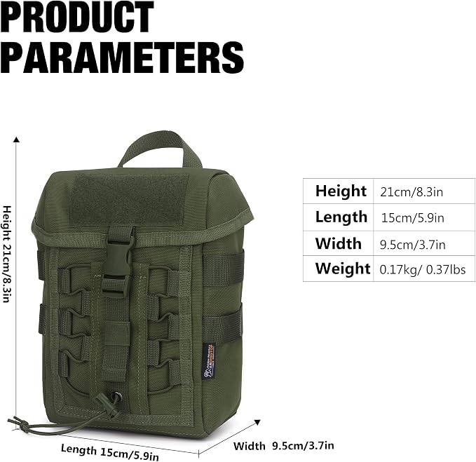 Mardingtop Molle Admin Pouch, EDC Pouch, Tactical Drawstring Pouch, Utility - Image 2