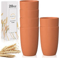 Wrova Wheat Straw Cups 6 PCS Good Alternative to Plastic Reusable Cups 20 oz by WROVA
