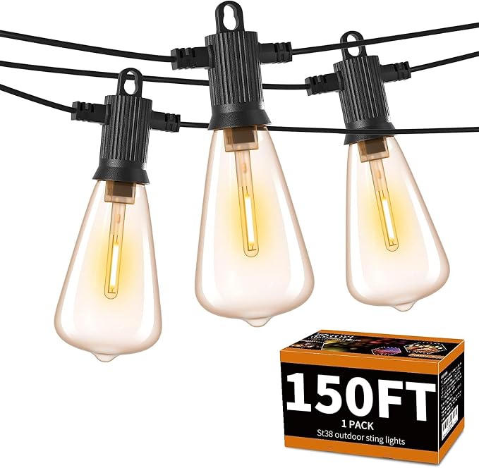 ZOTOYI Outdoor String Lights 150 FT, Waterproof IP65 Outdoor Lights by ZOTOYI
