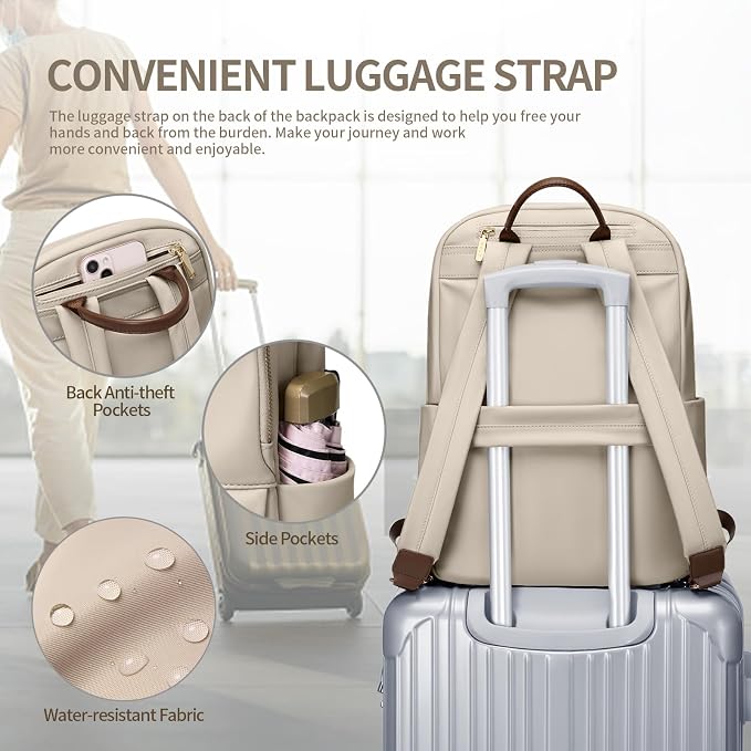 GOLF SUPAGS Laptop Backpack for Women Slim Computer Bag Work Travel College - Image 6