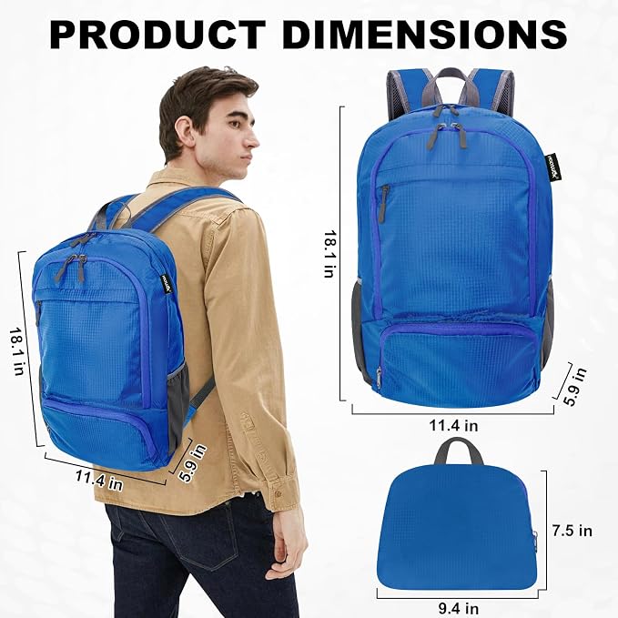HOLYLUCK 20L Lightweight Packable Hiking Daypack Foldable Backpack - Image 2