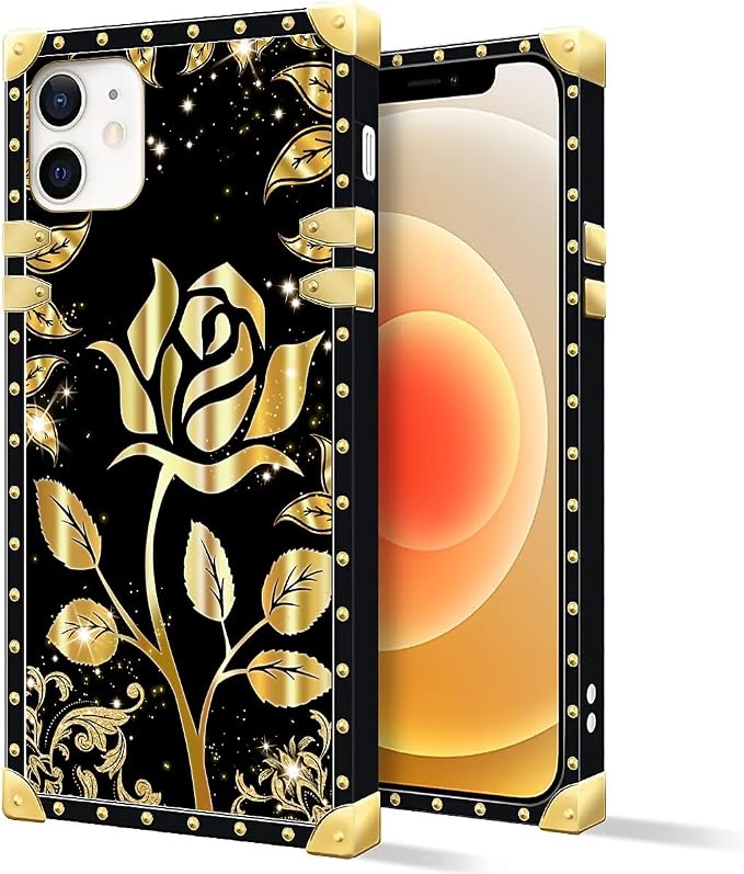 Compatible with iPhone 11 Case, Shine Gold Rose Luxury Golden Decoration - Image 2