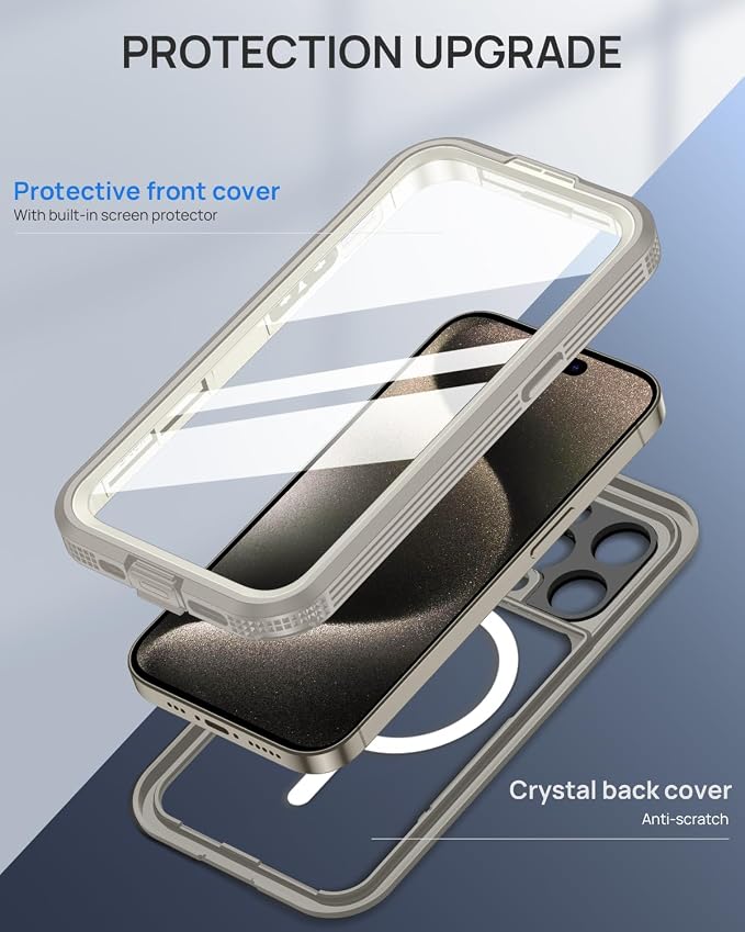 Lanhiem Magnetic for iPhone 15 Pro Case, IP68 Waterproof Dustproof Case - Image 6