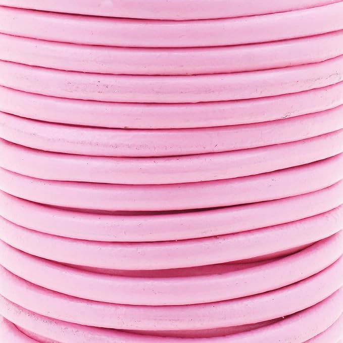 Mandala Crafts Round Genuine Pink Leather Cord - Image 3