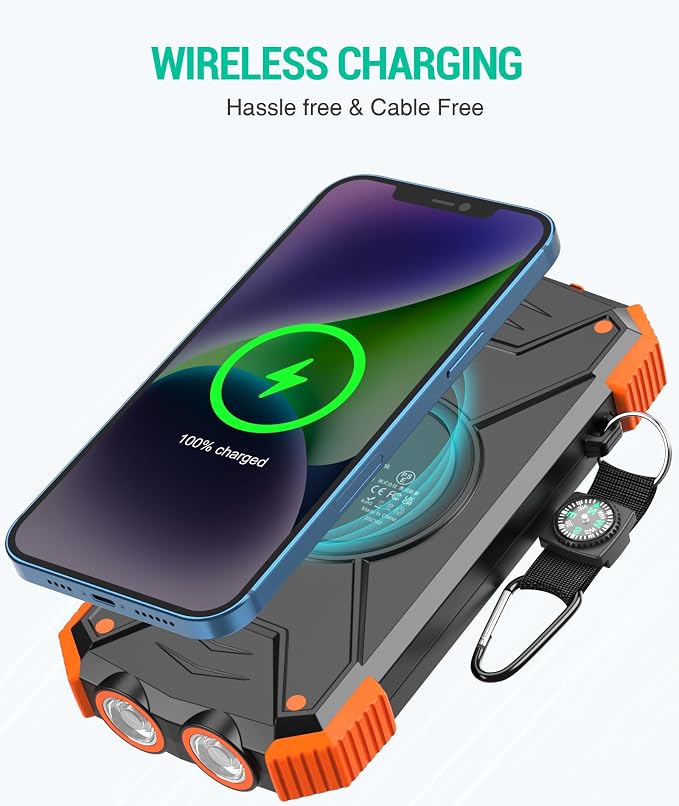 BLAVOR Solar Power Bank 10, Portable Wireless Charger, 20W Fast Charging - Image 2
