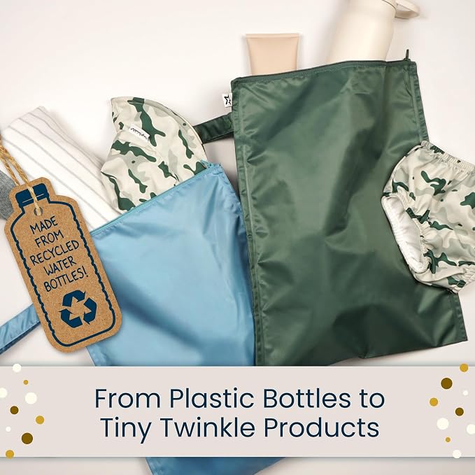 Tiny Twinkle Mess Proof Wet Bags | 2-Pack Reusable Waterproof Wet Bags - Image 8