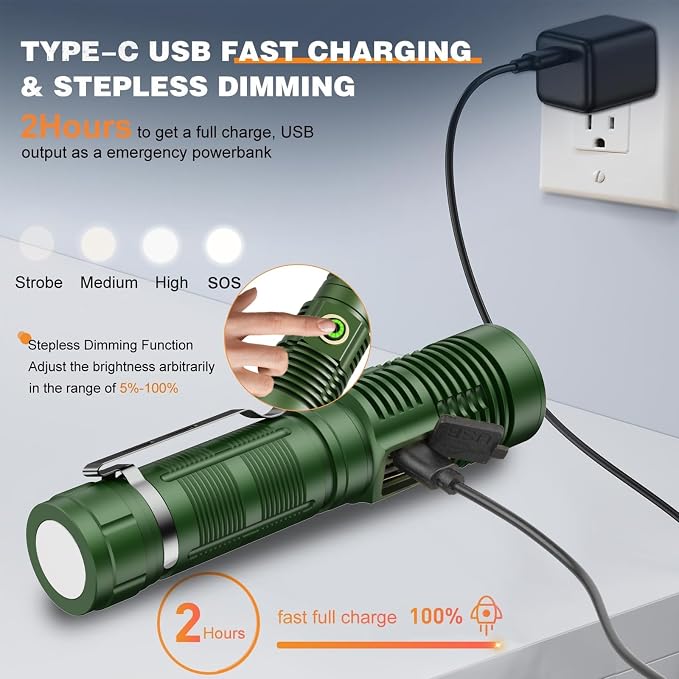 Hoxida Small Tactical Flashlights High Lumens - Image 5