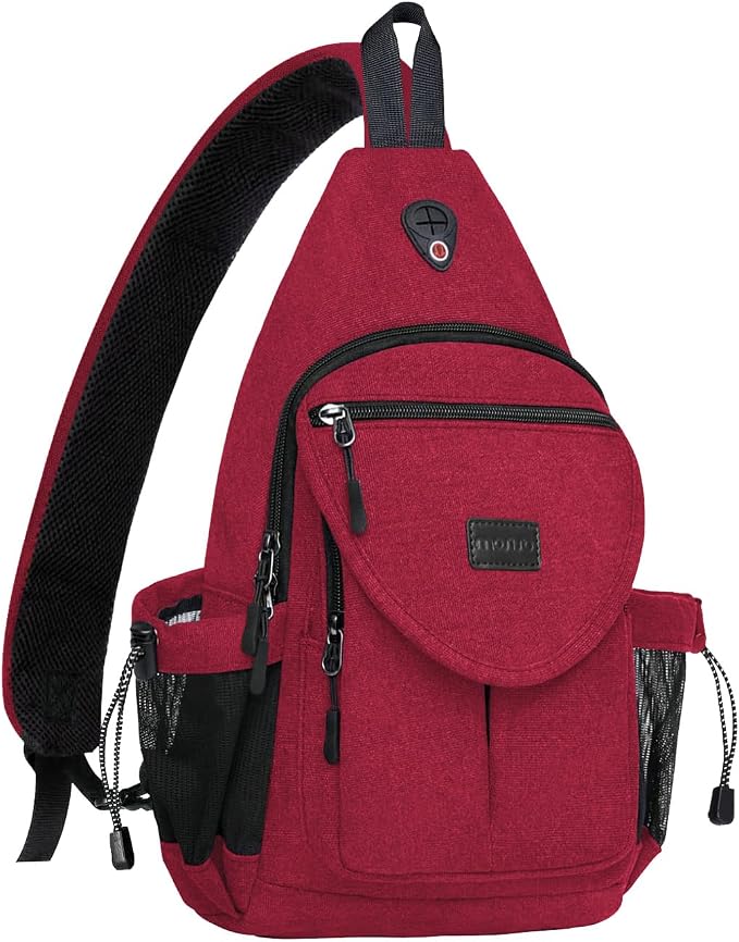 MOSISO Sling Backpack, Canvas Crossbody Hiking Daypack Bag by MOSISO