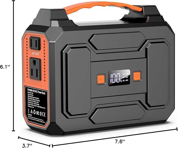 Portable Power Station Bank 146Wh 200W Peak, Solar Powered Power Bank - Image 8