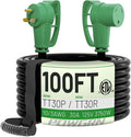 POWGRN 30 Amp RV Extension Cord 100 FT Outdoor by POWGRN