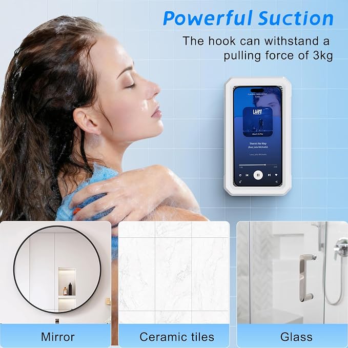 Shower Phone Holder Waterproof, 480° Rotatable, Compatible - Image 5