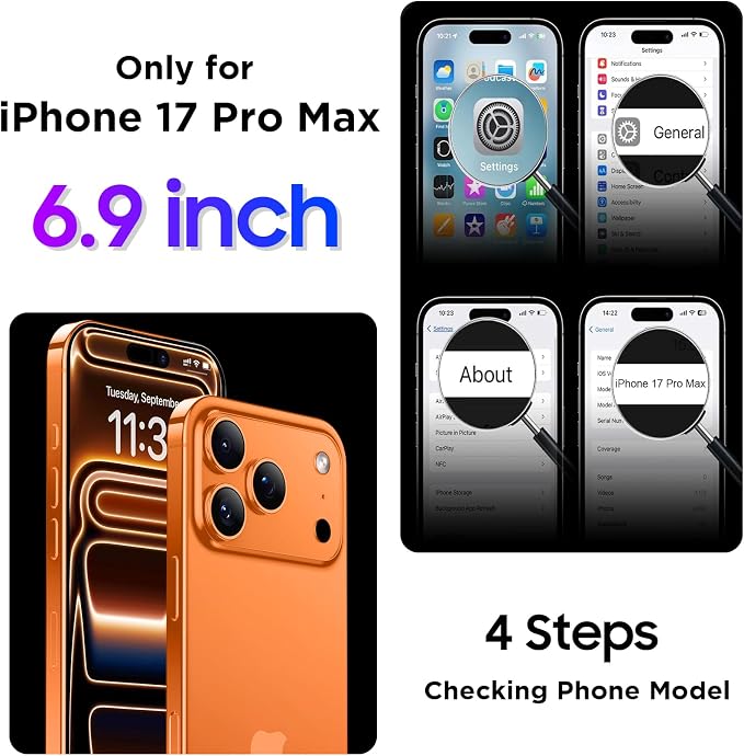 Temdan Compatible with iPhone 17 Pro Max Case, Waterproof Built-in Screen & - Image 8