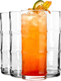 Libbey Tiki Bamboo Highball Drinking Glasses, Iconic 16 Oz Tall Cocktail by Libbey