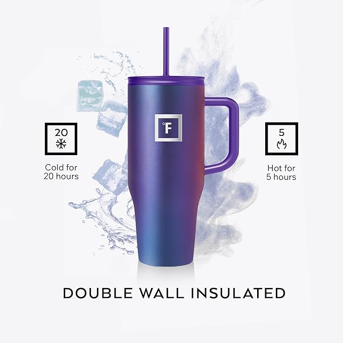 IRON °FLASK Co-Pilot Insulated Mug w/Straw & Flip Cap Lids - Image 4