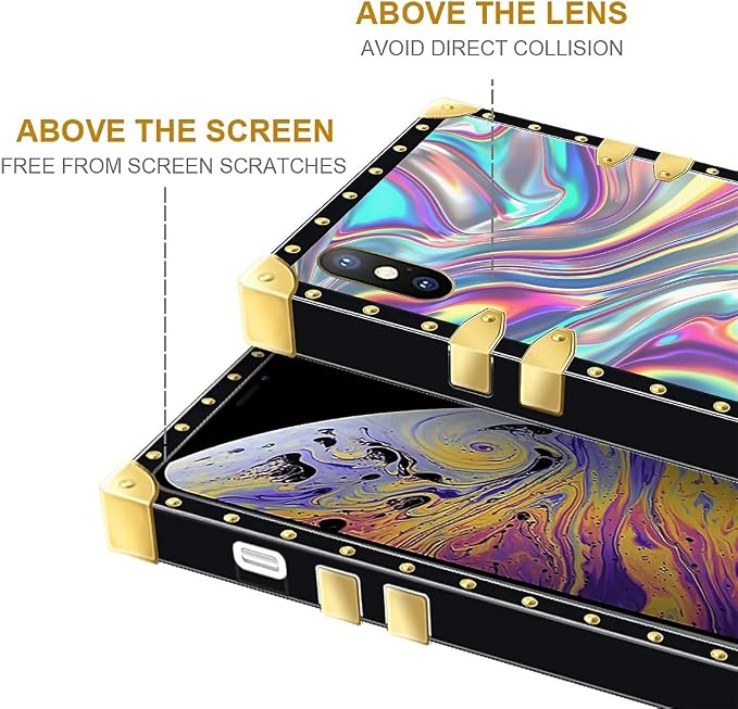 Compatible with iPhone XR Case, Holographic Abstract Iridescent Textures Luxury - Image 7