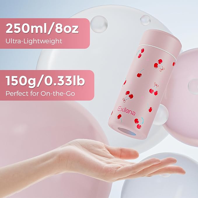 【Upgraded】Exllena Small Insulated Water Bottle 8 oz/250ml– Mini Insulated Water - Image 2