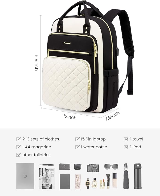 LOVEVOOK Laptop Backpack for Women, Fashion Travel Work Commuter Backpack Purse - Image 3