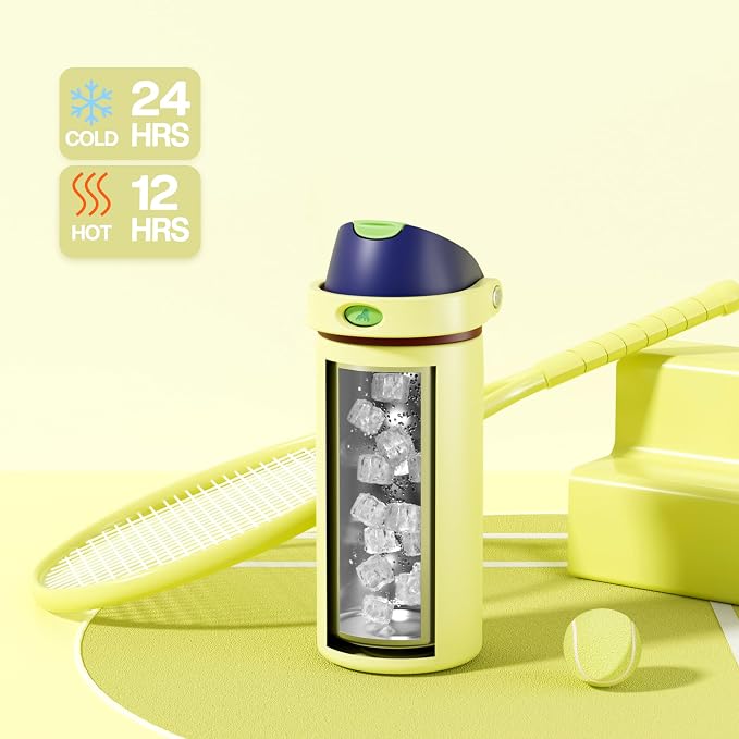 POWCAN 18 oz Insulated Stainless Steel Water Bottle: 2-in-1 Push-Button Spout & - Image 3