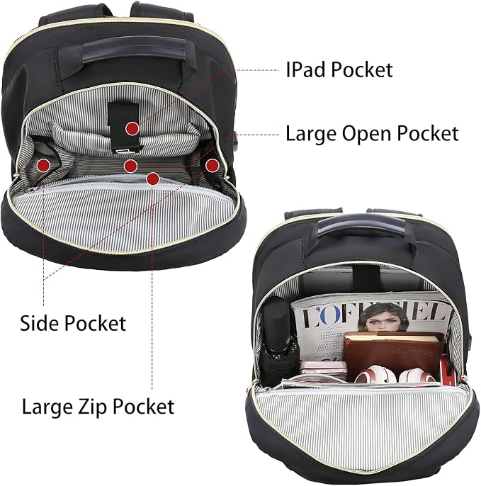 LOVEVOOK Laptop Backpack Purse for Women, Work Travel Computer Bags, Quilted - Image 2