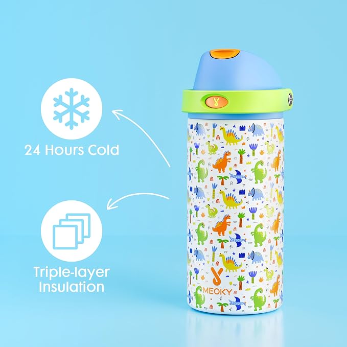 18 oz Insulated Water Bottle for Sports: Meoky Stainless Steel Kids Water Bottle - Image 3