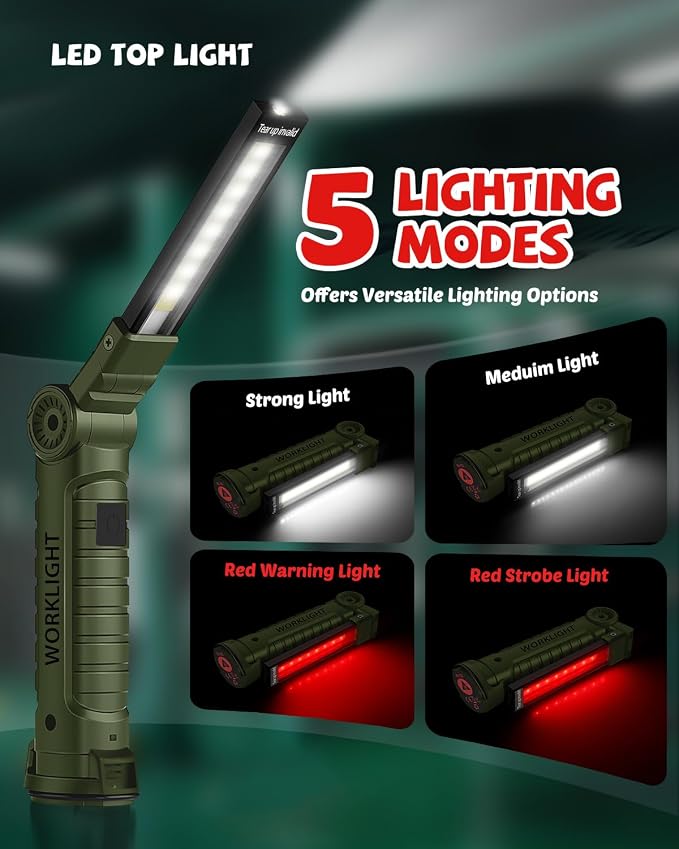 Coquimbo Tool Gifts for Men Him, Rechargeable LED Work Light Grill Light - Image 7