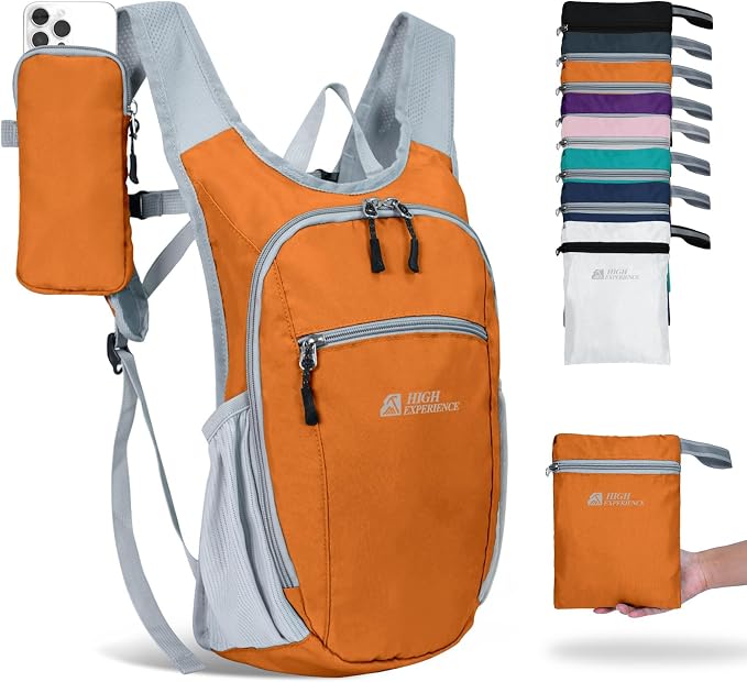 Hiking Backpack 10L/15L Small Daypack Lightweight Packable Travel Foldable by HIGHEXPERIENCE