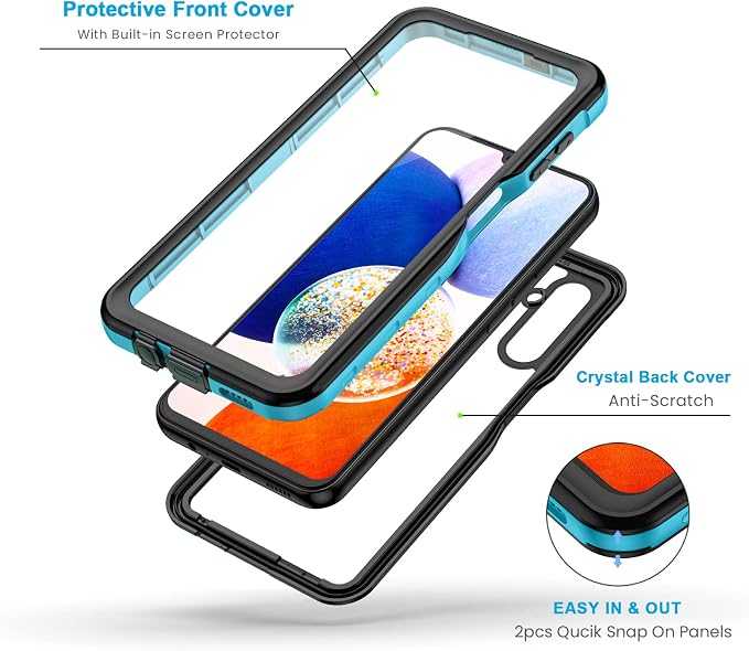 Lanhiem for Samsung Galaxy A14 5G Case, IP68 Waterproof Dustproof, Built-in - Image 3