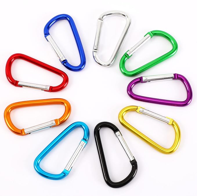 Carabiner Clips, Upins Aluminum Locking Spring Hook Keychain D Shape Heavy Duty - Image 4