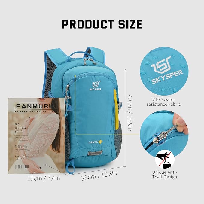 SKYSPER Small Hiking Backpack, 20L Lightweight Travel Backpacks Hiking Daypack - Image 5