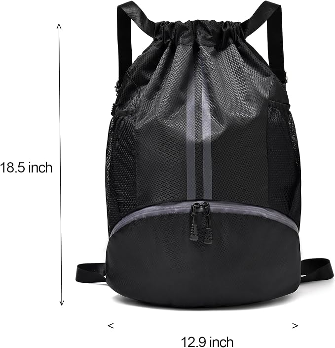 LOKAPEGY Drawstring Gym Bag for Men, Waterproof Drawstring Backpack for Women - Image 2