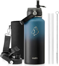 BUZIO Water Bottle with Straw Lid and Flex Cap, 32oz Modern Double Vacuum by BUZIO