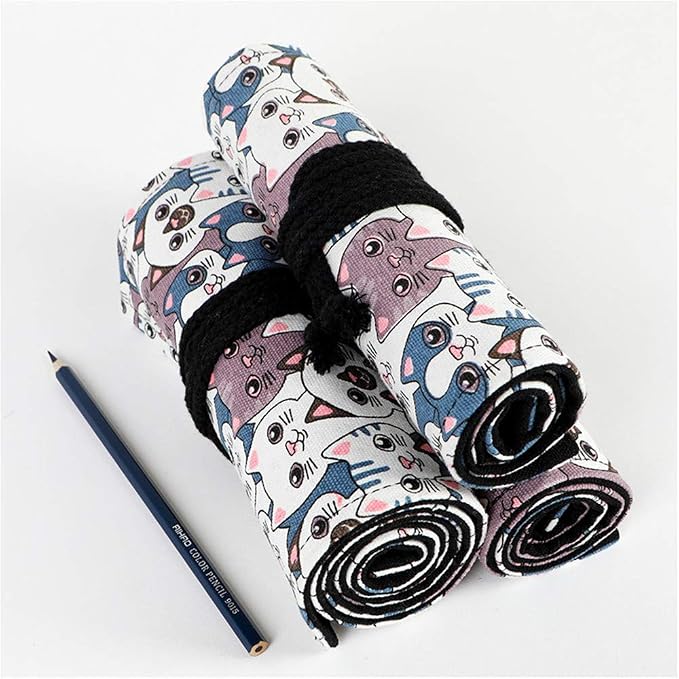 Funny live 24/36/48/72 Slots Colored Pencil Wrap Roll up Pen Holder Case - Image 4