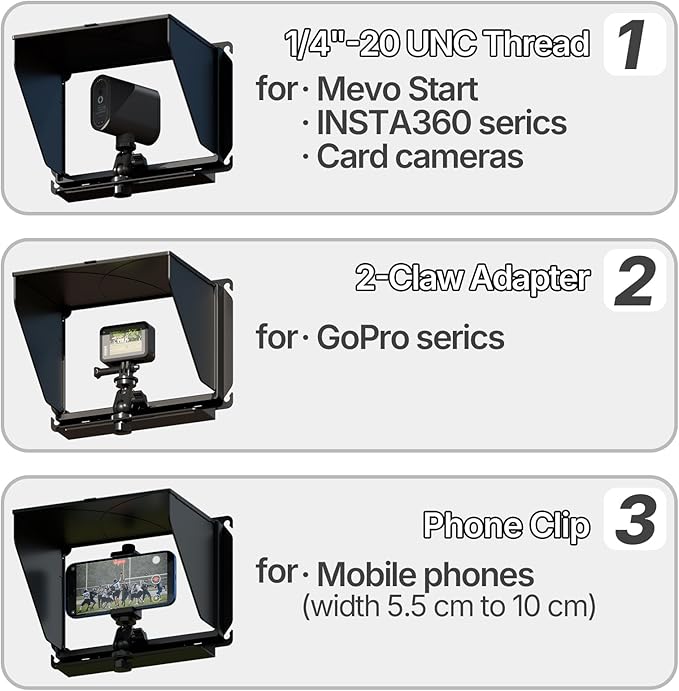 Cell Phone Fence Mount with Shade Game Recording Mounting Kit Compatible with - Image 3