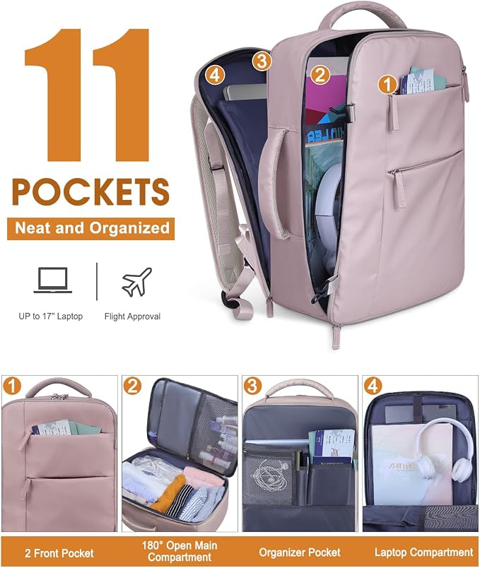 Capolo Travel Backpack for Women Men Waterproof Laptop Backpack Airlines - Image 3