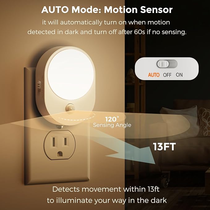 L LOHAS LED Motion Sensor Night Light, Night Lights Plug into Wall, Motion - Image 3