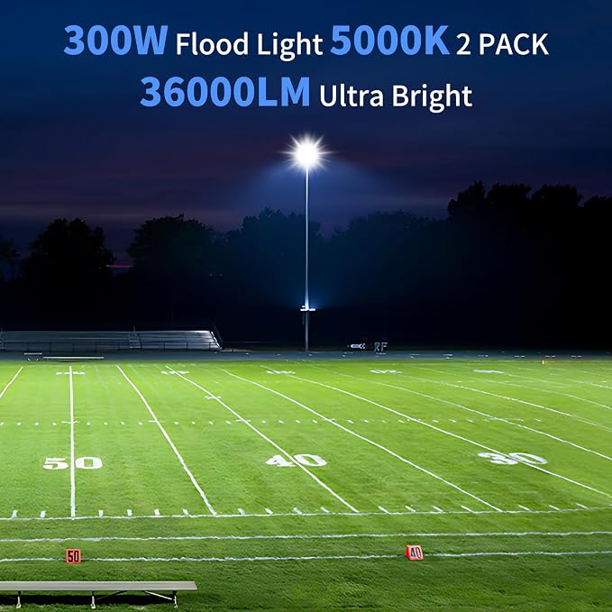 ISUERFY 300W LED Flood Light Outdoor - Image 2