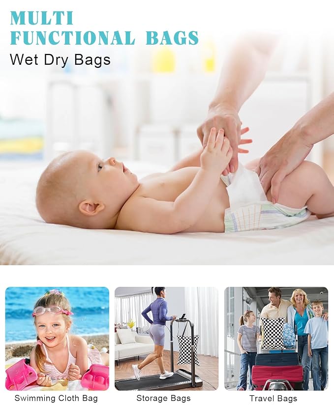 ALVA ALVABABY 2 Pack Large Wet Dry Bag Waterproof Hanging Cloth Diaper - Image 6