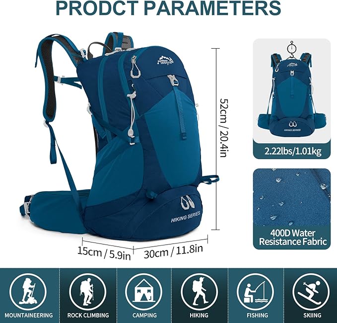 IX INOXTO Hiking Backpack, 26L/40L Waterproof Hiking Daypack - Image 2