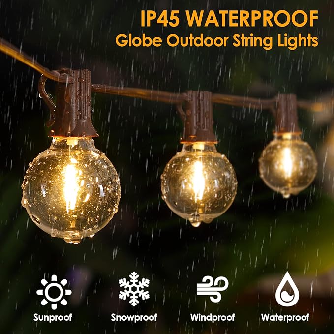 Mlambert 100Ft Outdoor String Lights, G40 Globe Patio Lights - Image 4