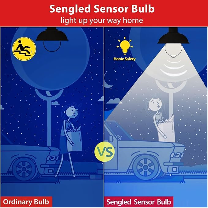 Sengled Motion Sensor Light Bulbs, A19 LED Dusk to Dawn Bulbs 5000K Daylight - Image 4