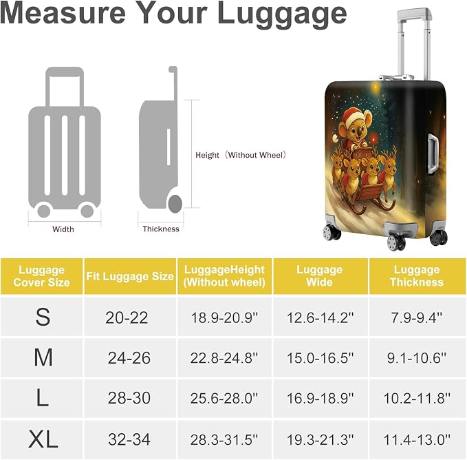 ANNA QUEEN Christmas Koala Luggage Cover, Cute Santa Koala - Image 5