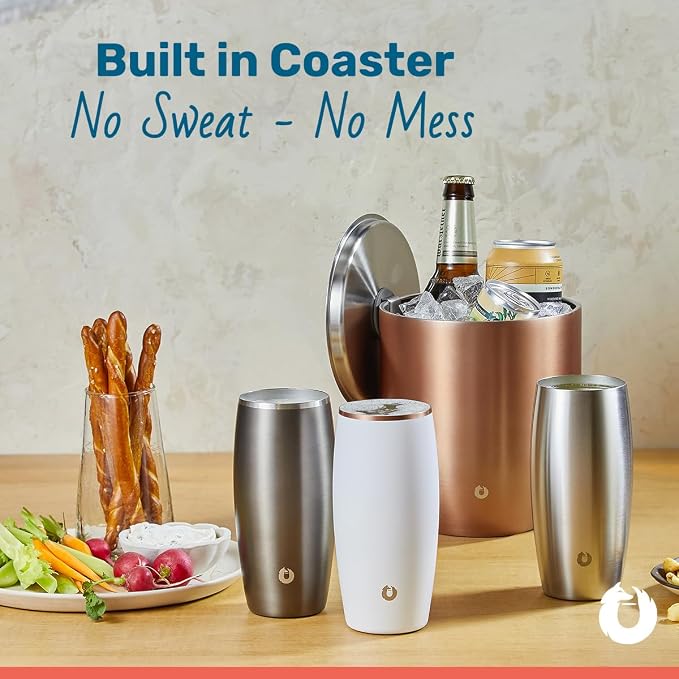 SNOWFOX Insulated Beer Glasses, Premium Vacuum Insulated Stainless Steel - Image 3