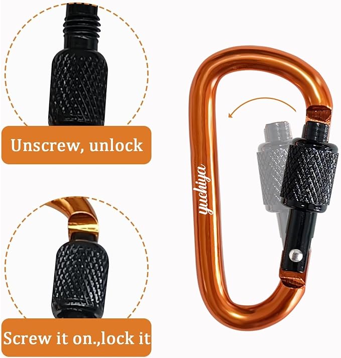YUCHIYA 8 Pack D-Shape Carabiner Clasp - Image 3
