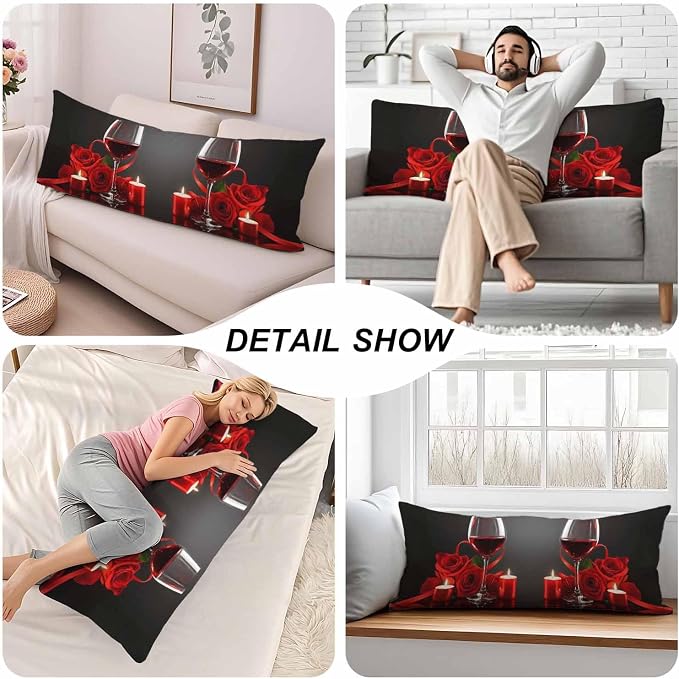 Decorative Home Body Pillow Covers Wine - Image 5