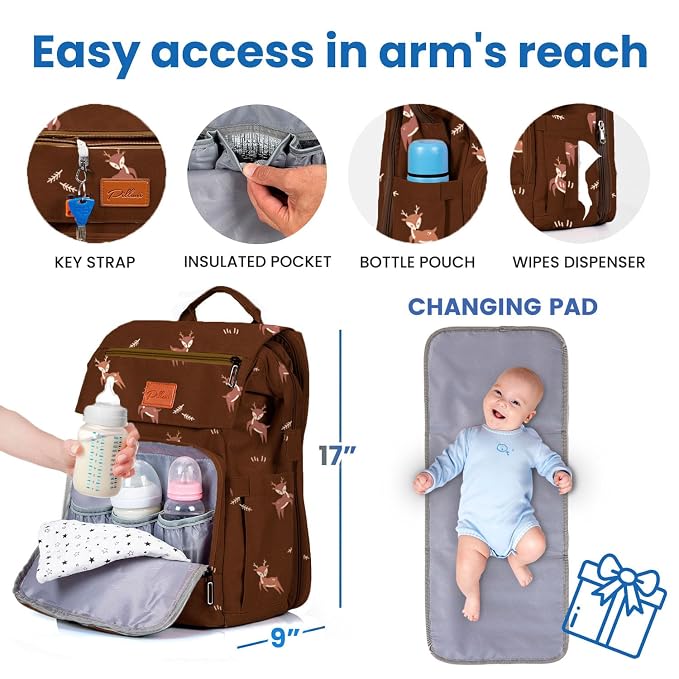 PILLANI Baby Diaper Bag Backpack - Image 2