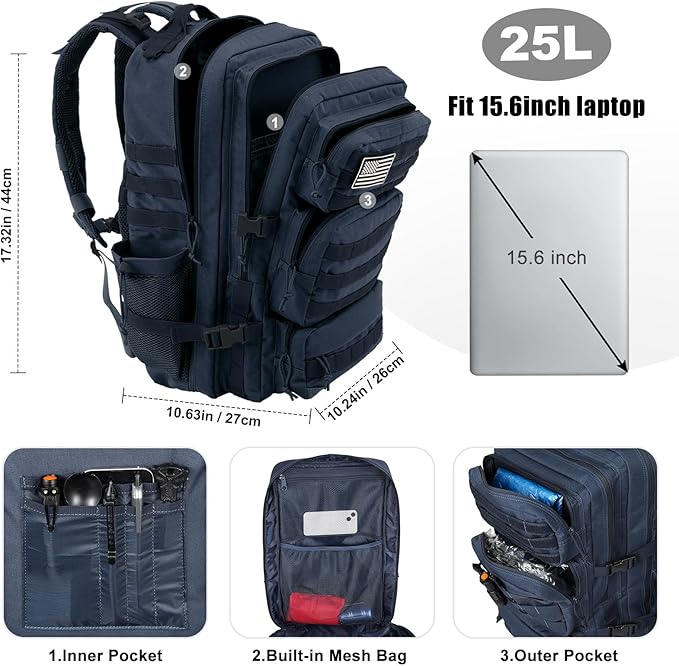 Military Tactical Backpack 25L Day Backpack - Image 3