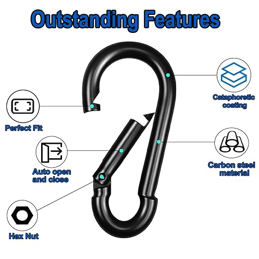 40PCS M4 Heavy Duty Carabiner Clip, 1.57Inch Snap Hook Quick Link Small - Image 3